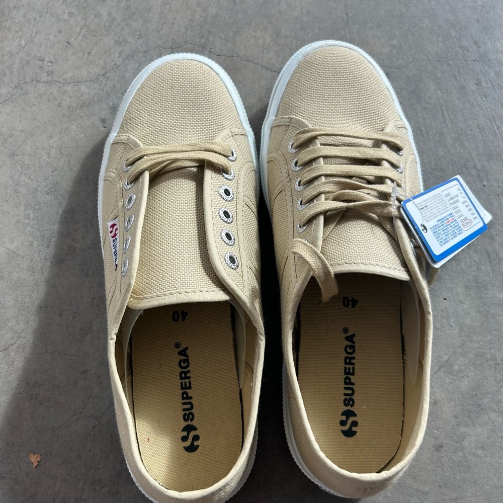 Superga Beige Canvas Sneakers